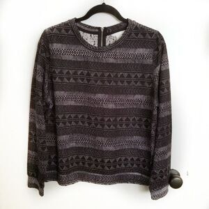 H&M geometric print top with zipper detail